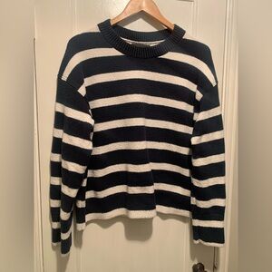 Banana Republic Striped Navy and White Sweater Nautical Cotton Blend XL